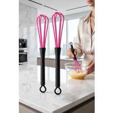 Ayrex Aerate Profesyonel Nano Karbon Yumurta Çırpıcı Seti, Pembe, 18 Cm, 2'li
