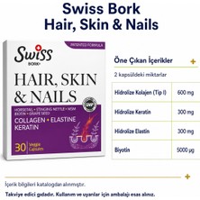 Swiss Bork Hair Skin & Nails Kolajen Keratin ve Elastin Kompleksi