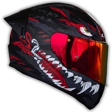 Tech Butiq Yyk Ls2 Rapid 2 Race Kaiju Mat Siyah-Kırmızı-Beyaz Kask