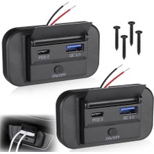Mucize On/off Anahtarlı USB Şarj Soket Paneli - Karavan ve Araç Içi 12V / 24V Güç Çıkışı (Montaj Vidaları Dahil)