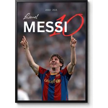 Icon Tablo Lionel Messi Bernabeu Sessizliği Siyah Çerçeveli Tasarım Tablo Futbol Poster