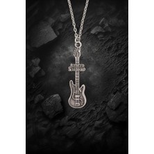 IDR Avenged Sevenfold Elektro Gitar Gümüş Kaplama Düz Zincir Kolye
