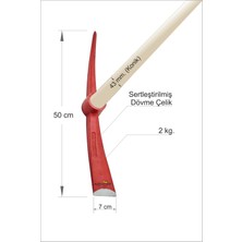 M3 Decorium Büyük 50 Cm. Ağır 2 Kg. Ekstra Sertleştirilmiş Çelik Kazma Toprak Zemin Kazısı Bostan Tarım Bağ Bahçe Zeytinlik Tarla Çukur Açma Kök Havalandırma Temel Drenaj Kazması