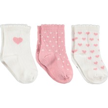 Civil Baby Puanlı 3'lü 6- Bebek Kız Çorap Set