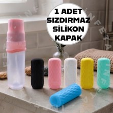 İnfeta 1 Adet Silikon Sızdırmaz Şişe Kapağı- Seyahat Tipi Elastik Şişe Ağzı Kapatıcı Sızdırma Akma Önleyici Şampuan, Losyon ve Parfüm Şişesi Kapağı