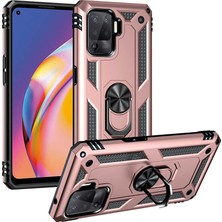 Oppo Reno 5 Lite Uyumlu Zore Vega 360° Döner Yüzüklü Standlı Kılıf - Lyon Tech