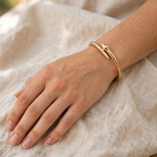 BROTLIWY Gold Renk Yılan Model Kadın Kelepçe Bileklik