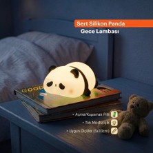 Silveryrose Store Sert Silikon Panda Gece Lambası