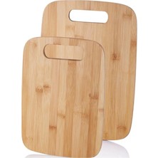 Empressco Balsa Bambu 2'li Kesme Tahtası-Lüx Sunum Tahtası 33X24 CM-28X20 cm (BEK1003)