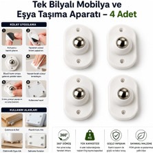 BURADABULDUN Mobilya ve Eşya Taşıma Aparatı 360° Döner Yapışkanlı 4 Adet