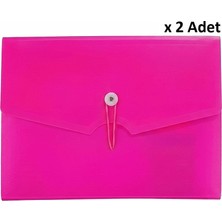 Bigpoint Körüklü Dosya 13 Cepli Lastikli A4 Pembe x 2 Adet