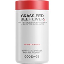 CodeAge Supplement Beef Liver, Grass-Fed, Freeze Dried, Desiccated, 180 Capsules Grass-Fed, Freeze-Dried