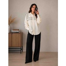 Gül&Can Butik 🤍 Ekru Oversize Detaylı Gömlek