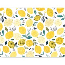 Reflexa Cam Kesme Tahtası Limon Tasarımlı Çok Amaçlı 35 x 25 cm