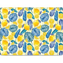 Reflexa Cam Kesme Tahtası Limon Tasarımlı Çok Amaçlı 35 x 25 cm