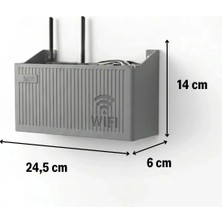 Toyigoo Duvar Tipi Wi-Fi Modem Saklama Kutusu(Gri) – Kablo Düzenleyici Router Raf Organizer IEG4546GV-458
