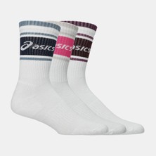 Asics 3 Pack Asics Logo Crew Sock Unisex Black Berry/purple  3033C295-500