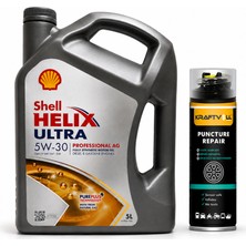 Shell Helix Ultra Pro Ag 5W-30 5 Litre + Lastik Tamir Kiti 400 ml