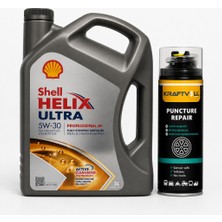 Shell Helix Ultra Pro Af 5W-30 5 Litre + Lastik Tamir Kiti 400 ml