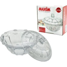 Toyigoo Cam Şekerlik Cam Kapaklı Çap: 13.5cm - Y: 5.2--9.5cm IEG4546GV-458FJGHV