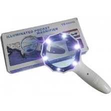 Toyigoo 4x 6 LED Işık Aydınlatma 75MM Optik Lens El Büyüteç IEG4546GV-458FJGHV