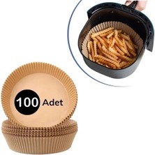 Toyigoo 100 Adet  Air Fryer Pişirme Kağıdı Tek Kullanımlık  Yağlı Kağıdı Yuvarlak Tabak Model Ieg