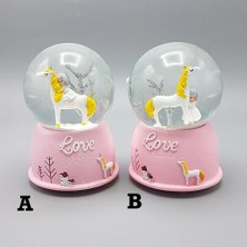 Toyigoo Mini Pembe Kar Küresi - Sevimli Unicorn ve Kız Tasarımlı - Işıklı IEG4546GV-458FJGHV