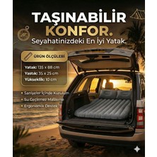 Araç Içi Şişme Yatak Araba ve Kamp Yatağı Çanta Elektrikli Pompa Tamir Kiti ve Yastıklı Yatak Seti