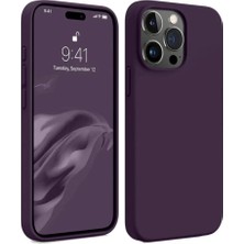 Apple iPhone 15 Pro Max Kılıf First Silikon - Mürdüm