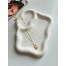 Takıtolia Lock Gold Kalp Charm Zirkon Taşlı Kolye Charm Koleksiyonu Xuping Altın Kaplama Suya Dayanıklı