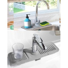 Elastik Mutfak Banyo Musluk Matı Düzenleyici Kaydırmaz Taban Organizer Lavabo Kenar Matı