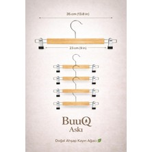 Buuq Design 5 Adet Ahşap Mandallı Etek Pantolon Askı Premium 1.kalite Klipsli Ahşap Askı