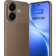 Vivo V60 Lite Auto Focus Karbon Kapak - Kahverengi