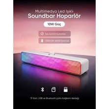 Adalı Store Mikado MD-SBT31 Beyaz 5W*2 1200MAH Bt,rgb,tf Card,type-C ,usb Soundbar