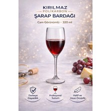 İstanbul Horeca Polikarbon Kırılmaz Şarap Kadehi 6 Adet 320 ml Cam Görünümlü Dayanıklı Şık Tasarım