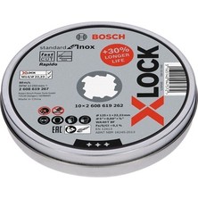 Adalı Store Bosch - X-Lock - 125*1,0MM Standard Seri Düz Inox (Paslanmaz Çelik) Kesme Diski (Taş) - Rapido