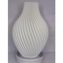 Tetra's 3D Baskı Modern Dekoratif 25 cm Vazo – Beyaz Minimal Tasarım Çiçeklik Ev & Ofis Dekoru