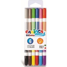 Adalı Store Carioca Çift Renkli Süper Yıkanabilir Keçeli Boya Kalemi 6'lı (12