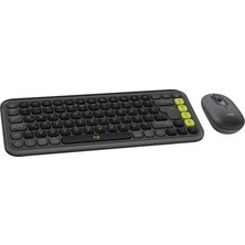 Adalı Store Logitech Pop Icon Kablosuz Bluetooth Sessiz Türkçe Q Klavye ve Mouse Seti,