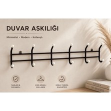 Adivo Store 6 Kancalı Çift Sıralı Duvar Askılığı – Dekoratif Metal Portmanto Askı – Bordo
