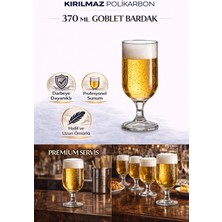 İstanbul Horeca Kırılmaz Polikarbon Goblet Bardak 370 ml Cam Görünümlü Bira & Kokteyl Kadehi
