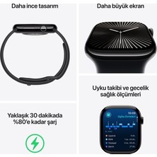 Adalı Store 46MM Gümüş Alüminyum Kasa ve Kot Renkli Spor Kordonlu Akıllı Saat