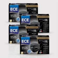 FixFlex Ece 4 Katlı (Meltblown) Maske  Lastikli (50 Li) Siyah (4 Kutu) 200 Adet