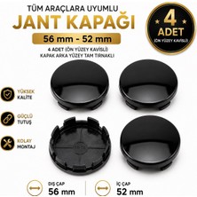 Memo Digital Jant Göbek Kapağı Dış Çap 56 mm - Iç Çap 52 mm 4 Adet Telli Modellerle Uyumlu
