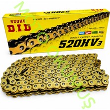 Okumus Motorcycle Spare Parts Accessories DID 520HV-120L Gold O-ring Motosiklet Zinciri - Pulsar NS200, KTM Duke 200/250/390, RC 200/390, Yamaha R3/MT-03