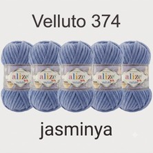 Alize Velluto 5 Adet Kadife Ip No 374 Süveter, Şapka, Atkı, Battaniye, Yastık, Amigurumi Hobi