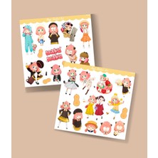 Minithingsart Anya-Spyxfamily-2 Li Sticker Set Spy x Family Parlak Sticker Hediye Etiket Çıkartmaları Anime Süsleme