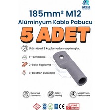 Sutem 185MM M12 Skp Sıkmalı Alüminyum Kablo Pabucu - 5'li Paket