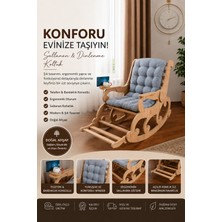 Missidea Detroit Ceviz Sallanan Sandalye – Eko Antrasit Gri Minderli Model