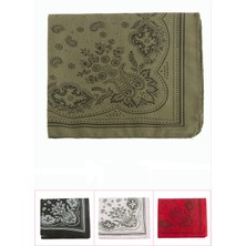 Marsilyan™- Çiçek Desenli Keten Bandana 50*50